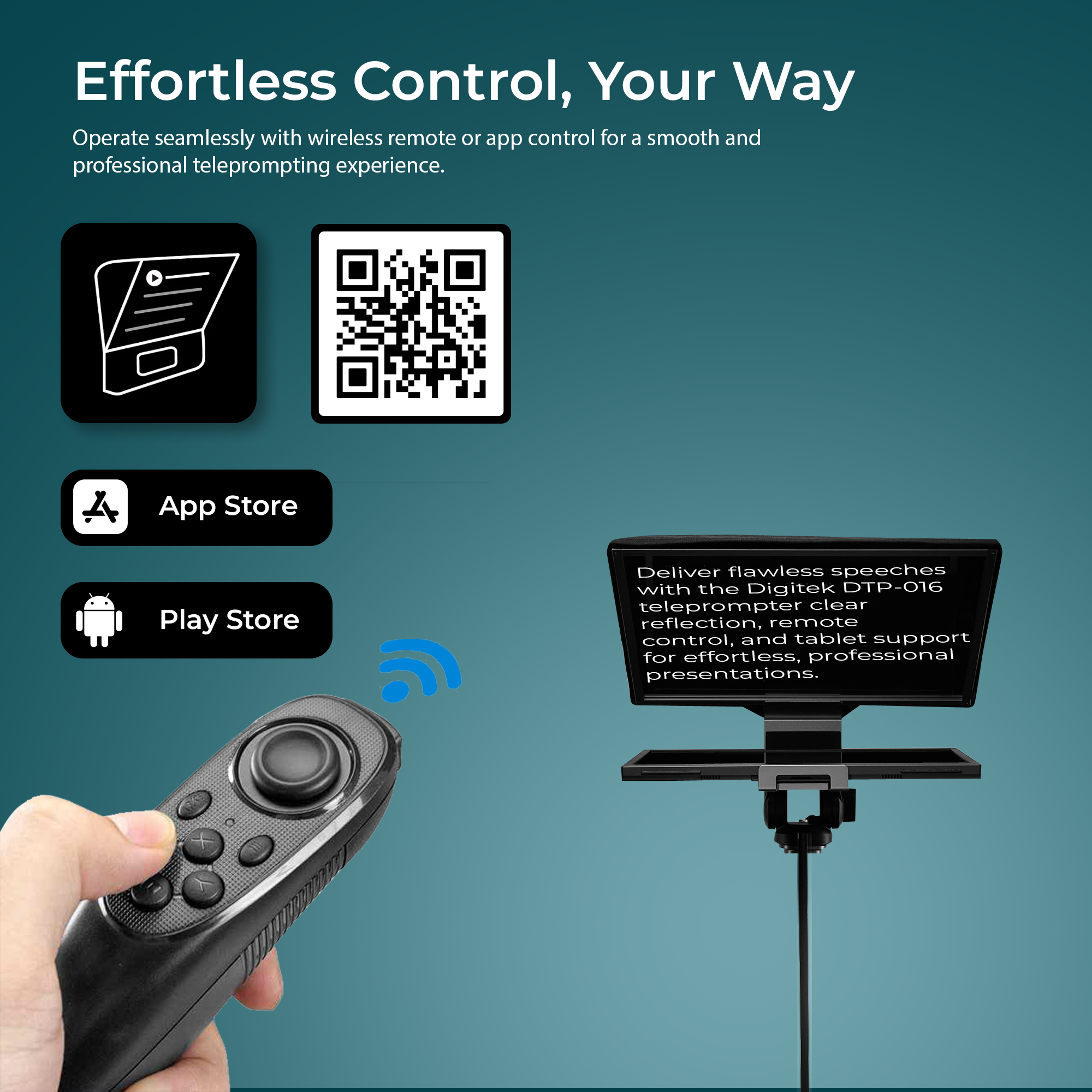 Digitek (DTP-016) 16" Teleprompter for Smartphone & Camera
