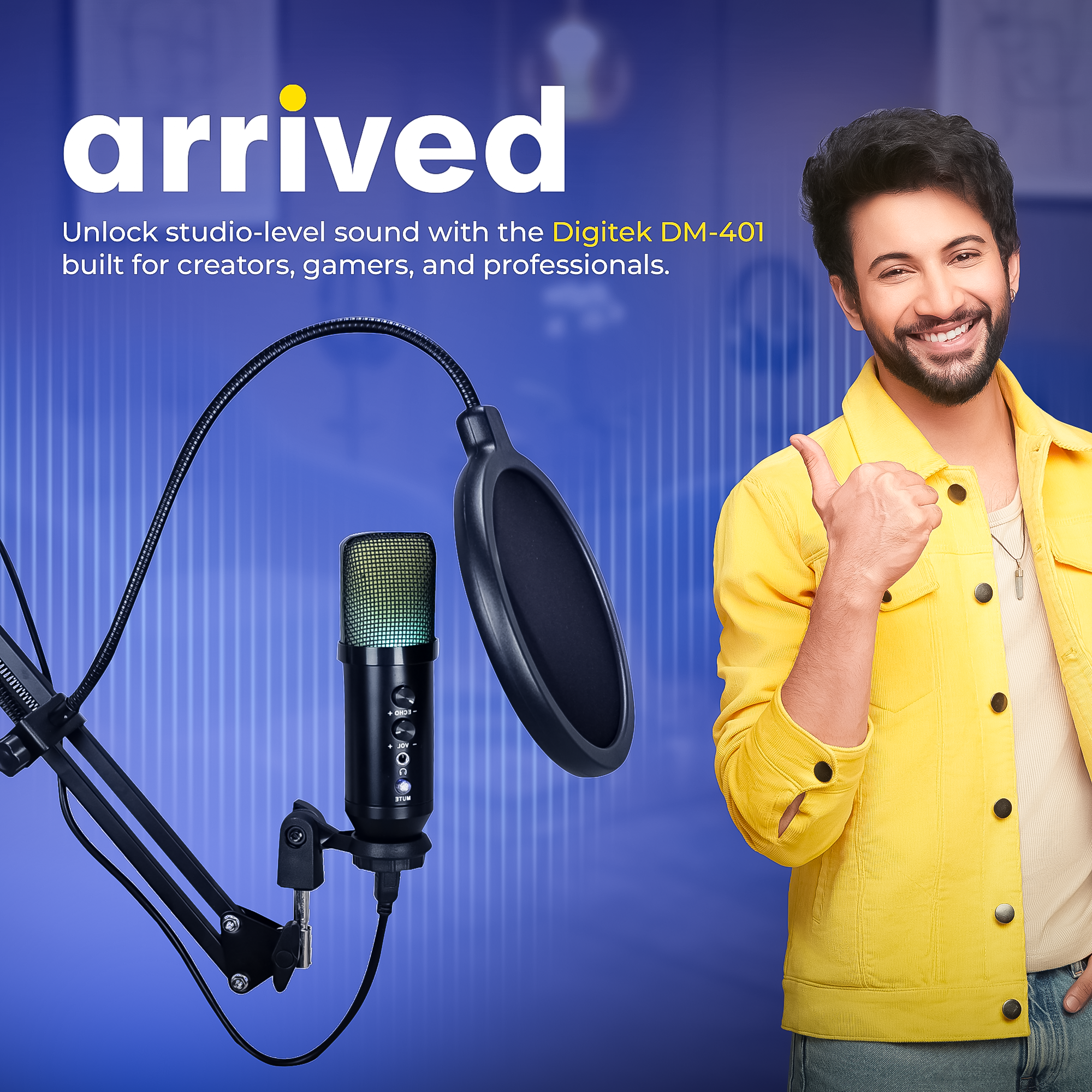 Digitek (DM 401) RGB USB Condenser Podcasts\ Gaming Microphone Kit