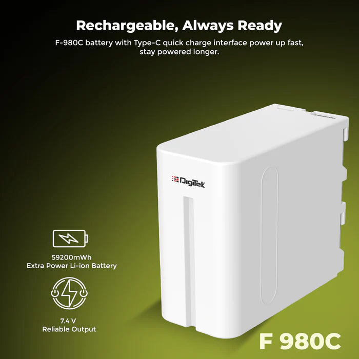 Digitek (NP-F980 C Platinum) 16000mAh Rechargeable Li-ion Battery for Cameras