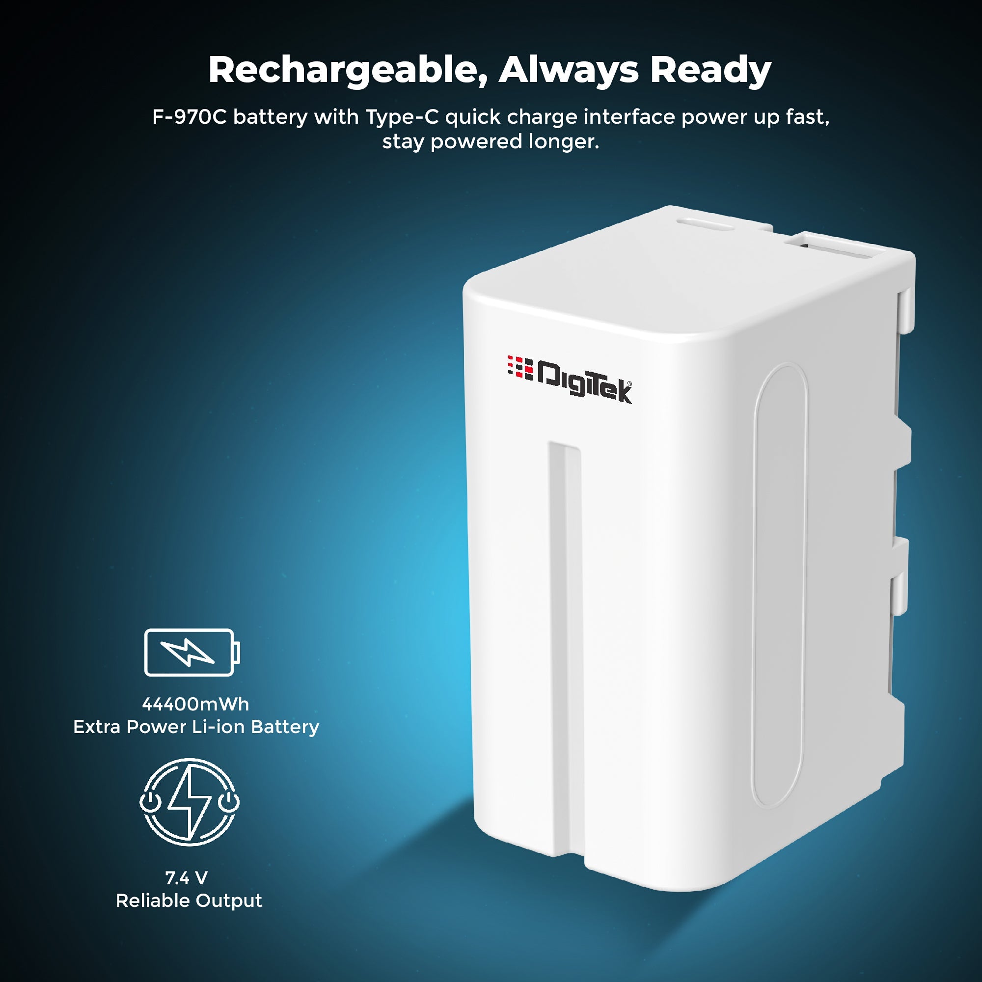 Digitek (NP-F970 C USB) 12000mAh Li-ion Battery for Sony