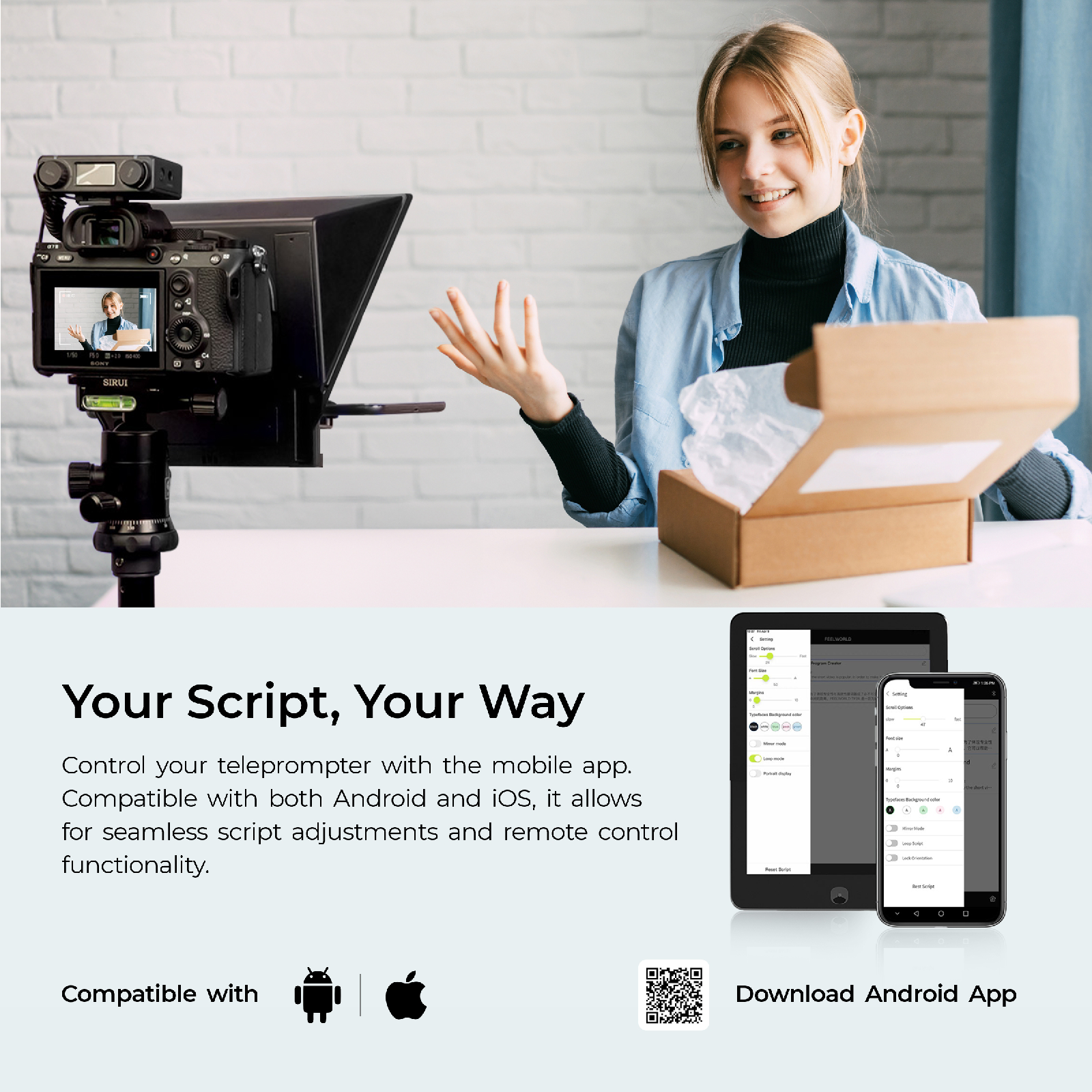 Digitek (DTP-008) 8" Teleprompter for Smartphone & Camera