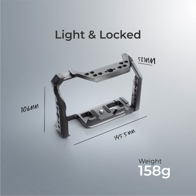 Digitek Professional Cam Cage (S) for Sony A7 M4/R4/R4A/S3/A1 Series Cameras, Lightweight Aluminum Form-Fitted Cage with HDMI Cable Clamp & Quick Tripod Mounting - Digitek