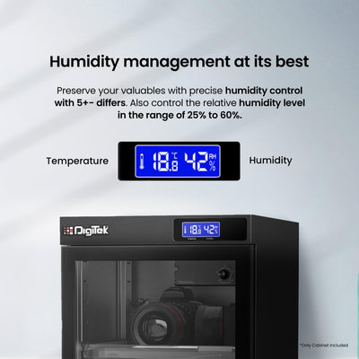 Digitek AD 55C 50 Liters Capacity Digital Display Dry Cabinet with Humidity Controller - Digitek